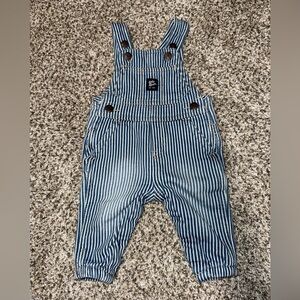 3-M Carters Baby B’gosh Blue Jean & White Striped Overall Bibs